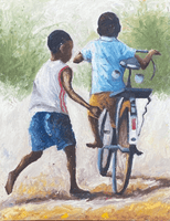 African Art, Painting, Urban Life IIX.