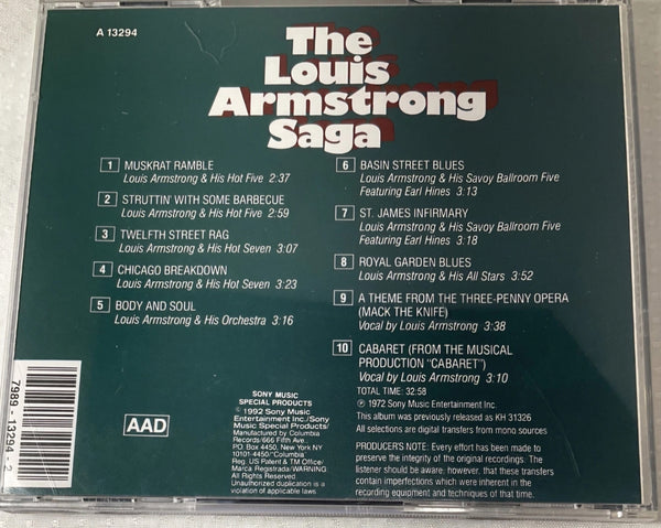Louis Armstrong Saga Music CD