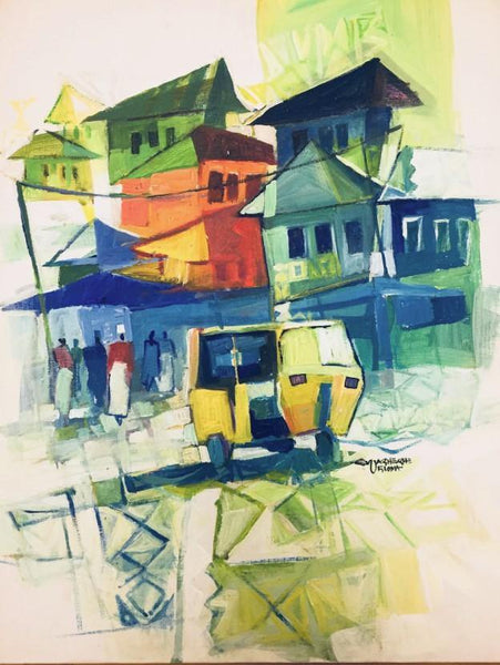 African Art, Painting, Urban Life 1 - Afro Crafters