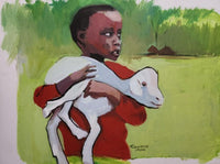 African Art, Painting, African Farm Boy I. - Afro Crafters