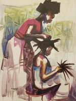 African Art, Painting, Make Up Time I - Afro Crafters