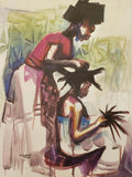 African Art, Painting, Make Up Time I - Afro Crafters