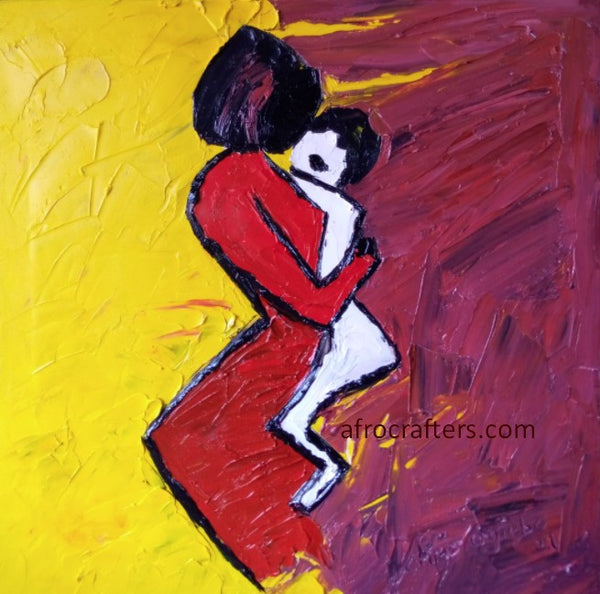 African Art, Painting, Mother Child Series 1.