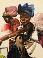 African Art, Painting, Market Seller V.