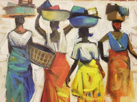 African Art, Painting, Market Women I - Afro Crafters