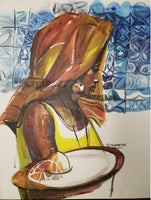 African Art, Painting, Milk Maid XI - Afro Crafters