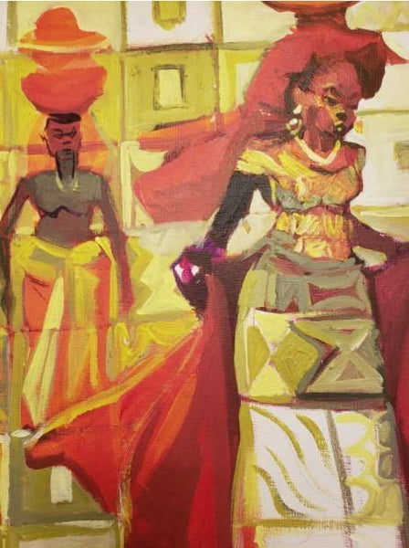 African Art, Painting, Milk Maid XII - Afro Crafters