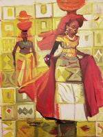 African Art, Painting, Milk Maid XII - Afro Crafters