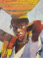 African Art, Painting, Milk Maid IV - Afro Crafters