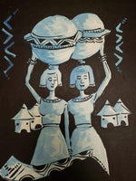 African Art, Painting, Milk Maid VII. - Afro Crafters
