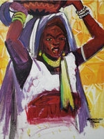 African Art, Painting, Milk Maid VIII. - Afro Crafters