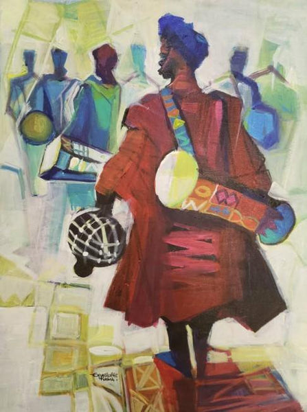 African Art, Painting, Music Makers IV - Afro Crafters