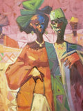 African Art, Painting, My Woman II - Afro Crafters