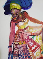 African Art, Painting, Our Daughter IV - Afro Crafters