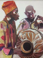 African Art, Painting, Music Makers III - Afro Crafters