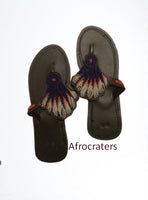 African Sandals, Maasai Beaded Sandals Size 39