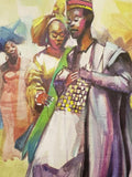 African Art, Painting, The Couple II - Afro Crafters