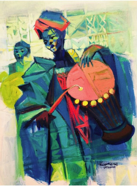 African Art, Painting, The Drummers II.