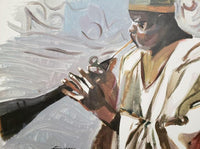 African Art, Painting, The Trumpeter IV. - Afro Crafters