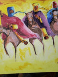 African Art, Painting, Three Horsemen I. - Afro Crafters