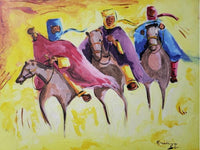 African Art, Painting, Three Horsemen I. - Afro Crafters