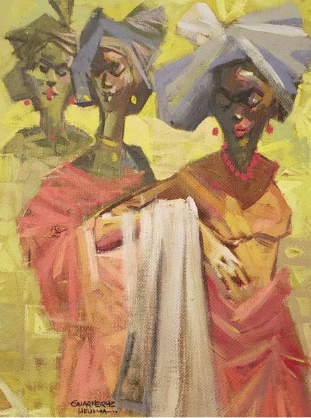 African Art, Painting, True Friends I - Afro Crafters