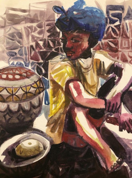 African Art, Painting, Urban Life XVI.