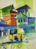 African Art, Painting, Urban Life IX. - Afro Crafters