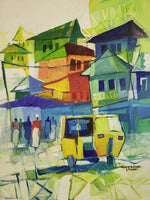 African Art, Painting, Urban Life IX. - Afro Crafters