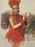 Art & Crafts Painting African Art, Painting, Beautiful Bride I