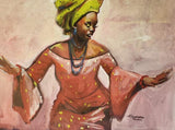 Art & Crafts Painting African Art, Painting, Dancing Time III