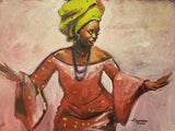 Art & Crafts Painting African Art, Painting, Dancing Time III