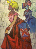 Art & Crafts Painting African Art, Painting, Dancing Time IV