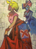 Art & Crafts Painting African Art, Painting, Dancing Time IV
