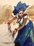 Art & Crafts Painting African Art, Painting, Dancing Time XII.