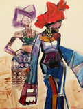 Art & Crafts Painting African Art, Painting, Elegance VI.
