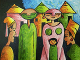 Art & Crafts Painting African Art, Painting, Happy Family I.