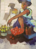 Art & Crafts Painting African Art, Painting, Market Seller II
