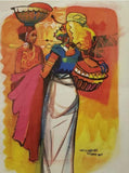 Art & Crafts Painting African Art, Painting, Milk Maid V