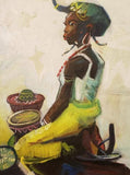 Art & Crafts Painting African Art, Painting, Milk Maid VI