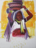 Art & Crafts Painting African Art, Painting, Milk Maid VIII.
