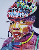 Art & Crafts Painting African Art, Painting, My Portrait III