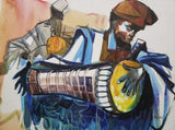 Art & Crafts Painting African Art, Painting, The Drummer IV.