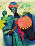 Art & Crafts Painting African Art, Painting, The Drummers II.
