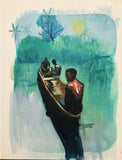 Art & Crafts Painting African Art, Painting, The Fisher Men I.
