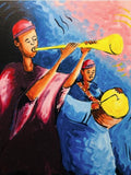 Art & Crafts Painting African Art, Painting, The Trumpeters I.
