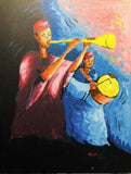 Art & Crafts Painting African Art, Painting, The Trumpeters I.
