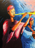 Art & Crafts Painting African Art, Painting, The Trumpeters I.