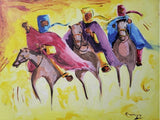 Art & Crafts Painting African Art, Painting, Three Horsemen I.