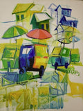 Art & Crafts Painting African Art, Painting, Urban Life VIII.